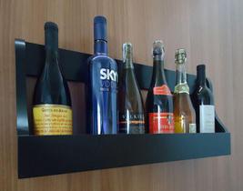 Prateleira Adega Suporte Decorativo para Vinhos Bebidas e Garrafas - Preto Laca