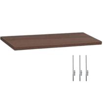 Prateleira Aérea 90 X 30 Cor Chocolate Com Kit Suporte Invisível