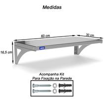 Prateleira Aérea Aço Inox 30cm X 60cm Restaurante Lanchonete Prateleira Aérea Aço Inox 30cm X 60cm Restaurante Lanchonete