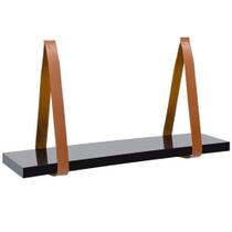 Prateleira Alça De Couro Decorativa Plástico - Grande 60cm Prateleira Alça De Couro Decorativa Plástico - Grande 60cm