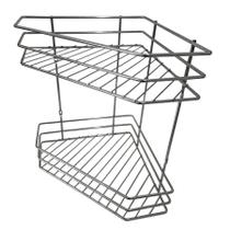 Prateleira Aramada de Canto Duplo Cromada Bredal Cromado