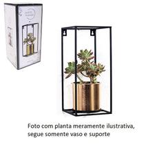 Prateleira Aramada e Quadrada com Vaso Dourado - Lindo Jardim Vertical