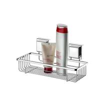 Prateleira banheiro suporte shampoo ventosa cromado future 8050