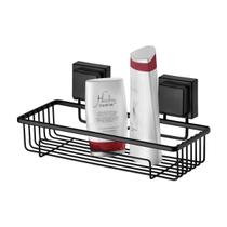 Prateleira banheiro suporte shampoo ventosa preto fosco future 8050pt