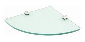 Prateleira Banheiro Vidro Canto 40x40 Cm 2 Suportes ModeladaPrateleira de Vidro