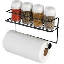 Prateleira C/ Potes Temperos Condimentos Suporte P/ Rolo De Papel Toalha Multiuso Cozinha Parede Adesivo Organizador Prateleira C/ Potes Temperos Condimentos Suporte P/ Rolo De Papel Toalha Multiuso Cozinha Parede Adesivo Organizador