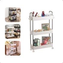 Prateleira Carrinho Auxiliar Organizador de Objetos Multiuso 4 Andares com Rodinhas Cozinha Banheiro Sala Escritório