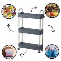 Prateleira Carrinho Em Aço Organizador Multiuso 3 Prateleira