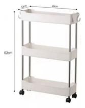 Prateleira Carrinho Organizador Multiuso 3 Andares Branco