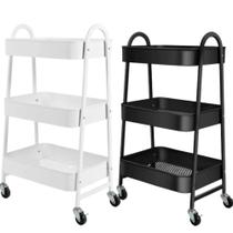 Prateleira Cesto Multiuso Carrinho Organização Casa Sala 3 Andares C/ Rodinha Prateleira Cesto Multiuso Carrinho Organização Casa Sala 3 Andares C/ Rodinha