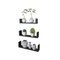 Prateleira Com Aba Estilo 3 Peças - DiCarlo Preto