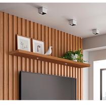Prateleira com Led Spot 150cm 100% MDF Marrom Freijó/Madeirado Prateleira com Led Spot 150cm 100% MDF Marrom Freijó/Madeirado