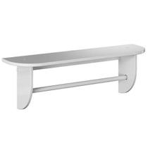 Prateleira com Suporte em MDF Móveis Peroba Branco Brilho Prateleira com Suporte em MDF Móveis Peroba Branco Brilho