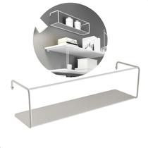 Prateleira com Suporte Embutido 80x12cm Branco Aço Future Box moveis casa Parede