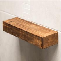 Prateleira Com Suporte Invisível Madeira Maciça 65x15 - Jacarandá