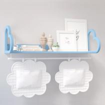 Prateleira coração porta fraldas com vãrio - em MDF - 60cm - Várias Cores