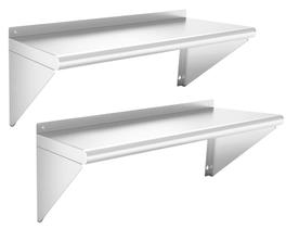 Prateleira de aço inoxidável Chingoo 30x90cm, pacote com 2, capacidade de 136 kg Prateleira de aço inoxidável Chingoo 30x90cm, pacote com 2, capacidade de 136 kg