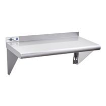 Prateleira de aço inoxidável Profeeshaw NSF 18 x 36 cm com Backsplash