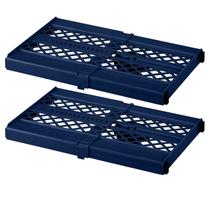 Prateleira de armário LockerMate Adjust-A-Shelf, extensível azul, pacote com 2