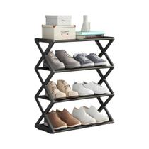 Prateleira De Armazenamento De Sapatos De 4 Camadas Em Cor Sólida Montagem Simples Para Sala De