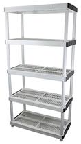 Prateleira de armazenamento HDX de plástico ventilado de 5 camadas 36x72in