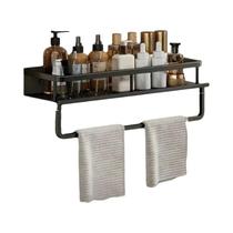 Prateleira De Armazenamento Para Banheiro Preta Para Produtos De Higiene E Itens De Banheiro Prateleira De Armazenamento Para Banheiro Preta Para Produtos De Higiene E Itens De Banheiro