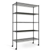 Prateleira de armazenamento Simple Deluxe Heavy Duty 5 camadas preta Prateleira de armazenamento Simple Deluxe Heavy Duty 5 camadas preta