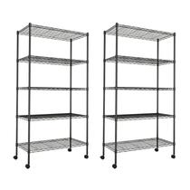 Prateleira de armazenamento YSSOA Heavy Duty 5 prateleiras 570 kg preta
