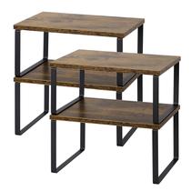 Prateleira de bancada de cozinha MOOACE, conjunto empilhável de 4 marrons