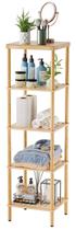 Prateleira de banheiro AmazerBath de 5 camadas de bambu multifuncional natural Prateleira de banheiro AmazerBath de 5 camadas de bambu multifuncional natural