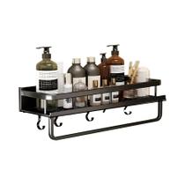 Prateleira De Banheiro De Alumínio Montada Na Parede Com Suporte Para Toalhas, Rack Multifuncional