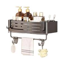 Prateleira De Banheiro De Alumínio Montada Na Parede Para Chuveiro Com Barra Para Toalhas E Gancho Prateleira De Banheiro De Alumínio Montada Na Parede Para Chuveiro Com Barra Para Toalhas E Gancho