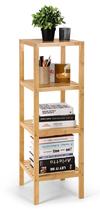 Prateleira de banheiro HYNAWIN 4 camadas Bamboo Tower Free Standing Rac