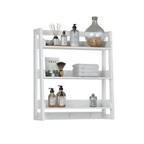 Prateleira de banheiro UTEX branca de 3 camadas 50x20x66 cm com ganchos
