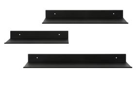 Prateleira de banheiro Z metal de parede flutuante em alumínio preto fosco Prateleira de banheiro Z metal de parede flutuante em alumínio preto fosco