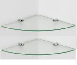 Prateleira de canto 40 cm em vidro temperado kit com 2 unidades - Sonharte