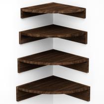 Prateleira de canto Alsonerbay Wall Mount, conjunto de 4 madeiras rústicas