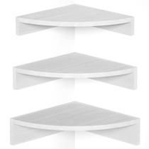 Prateleira de canto Alsonerbay White Wall Mount, conjunto de 3 prateleiras