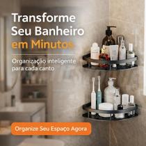 Prateleira de Canto Banheiro Alumínio Kit 2 Preto Prateleira de Canto Banheiro Alumínio Kit 2 Preto
