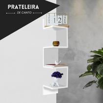 Prateleira De Canto Branca Suspensa Decorativa Estante Livros - KELAN