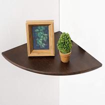Prateleira de canto Conamily Walnut Solid Wood 30cm para montagem em parede Prateleira de canto Conamily Walnut Solid Wood 30cm para montagem em parede