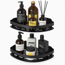 Prateleira de Canto Estante em L Multiuso 2 Níveis Cozinha Banheiro e Lavanderia Suporte Shampoo