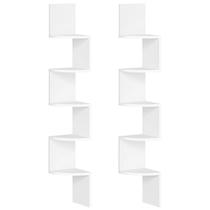 Prateleira de canto HOOBRO, conjunto de 2 brancos WT26BJP201