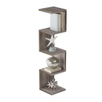 Prateleira de Canto Lyra 4 Nichos Decorativos Nogal para Sala Quarto Livros Prateleira de Canto Lyra 4 Nichos Decorativos Nogal para Sala Quarto Livros