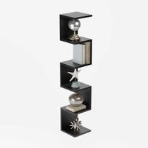 Prateleira de Canto Lyra 5 Nichos Decorativos Preto para Sala Quarto Livros Prateleira de Canto Lyra 5 Nichos Decorativos Preto para Sala Quarto Livros
