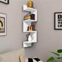 Prateleira De Canto Nicho Estante Livros Mdf Reto Branco - GF CASA DECOR