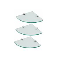 Prateleira de canto para banheiro 30 cm kit com 3 unidades - Sonharte