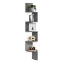 Prateleira de canto para suporte de parede VASAGLE 5 camadas Floating Dove Grey