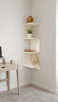 Prateleira De Canto Vertical Nichos MDF 80cm Branco