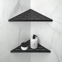 Prateleira de chuveiro de canto Bernkot 10 Matte Black 304 em aço inoxidável